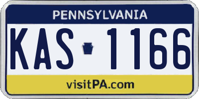 PA license plate KAS1166