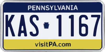 PA license plate KAS1167