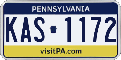 PA license plate KAS1172