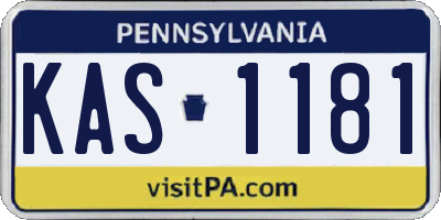 PA license plate KAS1181