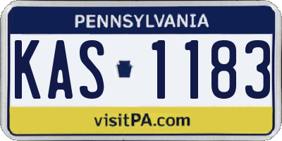 PA license plate KAS1183