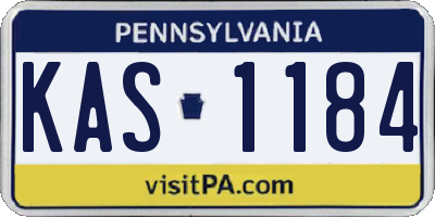 PA license plate KAS1184