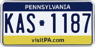 PA license plate KAS1187