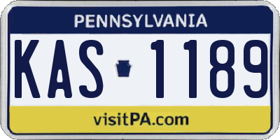 PA license plate KAS1189