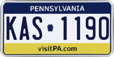 PA license plate KAS1190
