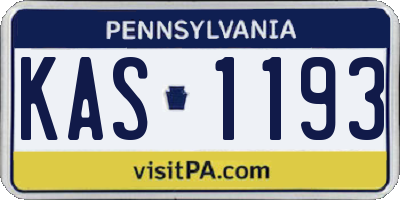 PA license plate KAS1193