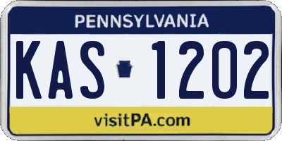 PA license plate KAS1202