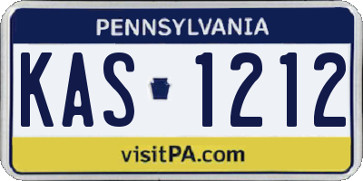 PA license plate KAS1212