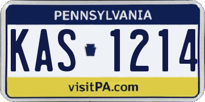 PA license plate KAS1214