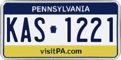 PA license plate KAS1221