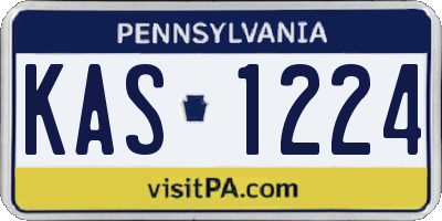PA license plate KAS1224