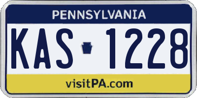 PA license plate KAS1228