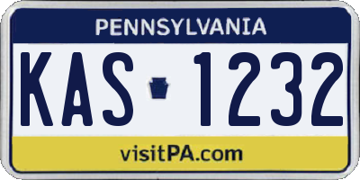 PA license plate KAS1232