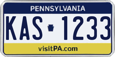 PA license plate KAS1233