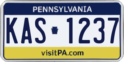 PA license plate KAS1237