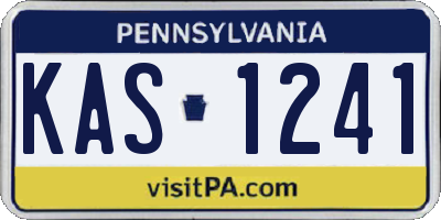 PA license plate KAS1241