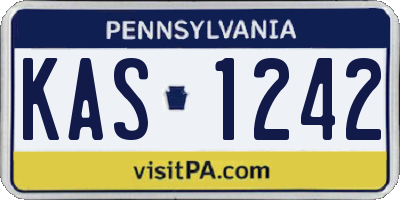 PA license plate KAS1242