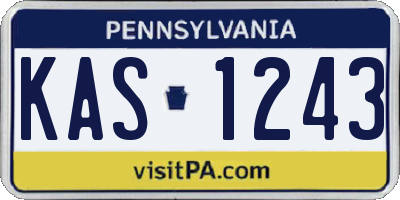 PA license plate KAS1243