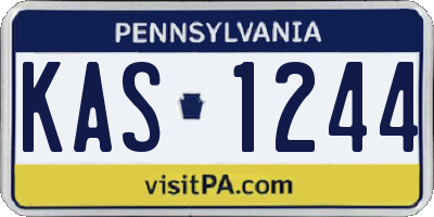 PA license plate KAS1244