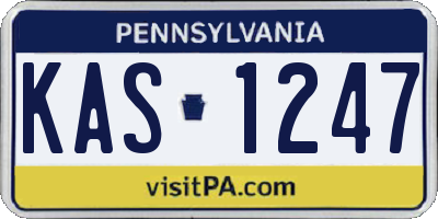 PA license plate KAS1247