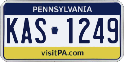 PA license plate KAS1249