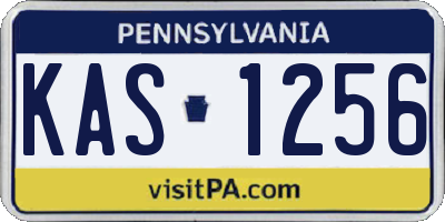PA license plate KAS1256