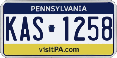 PA license plate KAS1258