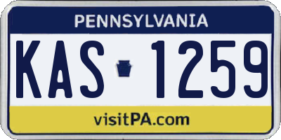 PA license plate KAS1259