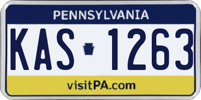 PA license plate KAS1263