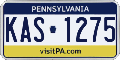 PA license plate KAS1275