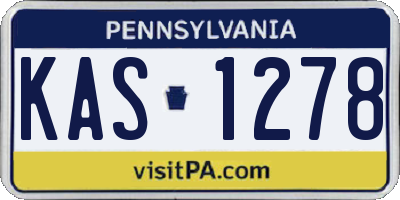 PA license plate KAS1278