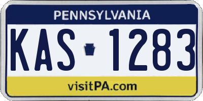 PA license plate KAS1283
