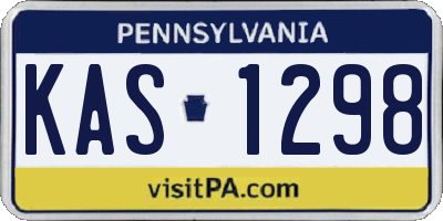PA license plate KAS1298