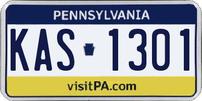 PA license plate KAS1301