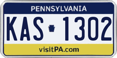 PA license plate KAS1302