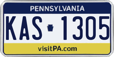 PA license plate KAS1305