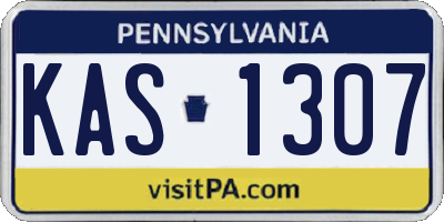 PA license plate KAS1307