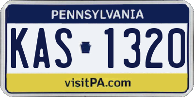 PA license plate KAS1320