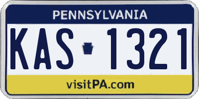 PA license plate KAS1321