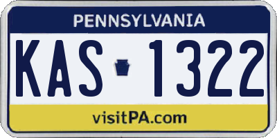PA license plate KAS1322