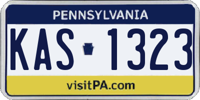 PA license plate KAS1323