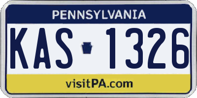 PA license plate KAS1326