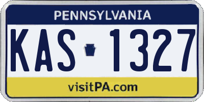PA license plate KAS1327