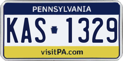 PA license plate KAS1329