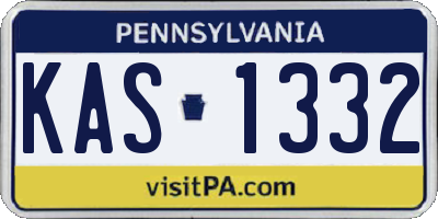 PA license plate KAS1332