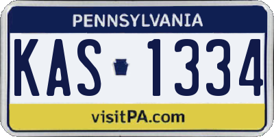 PA license plate KAS1334