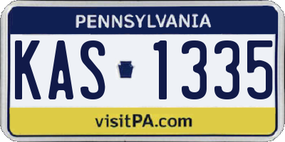 PA license plate KAS1335