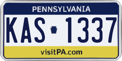 PA license plate KAS1337