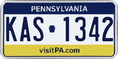 PA license plate KAS1342