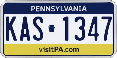 PA license plate KAS1347